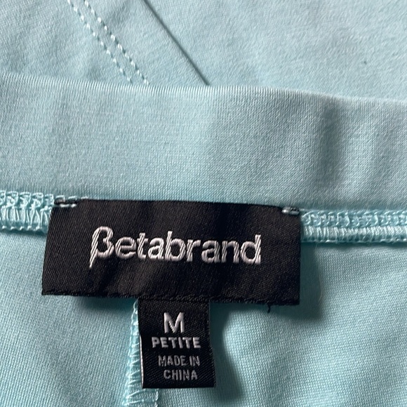 Betabrand Sassiest Skirted Pants Size M Pull On Crop Midi Stretch Robin egg blue - Picture 12 of 14